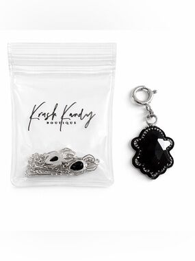 Krush Kandy Sterling Silver 925 Onyx Halloween theme Earrings and Pendant charm